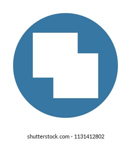 connected layers icon in Badge style  on white background