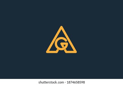 connected letter G with A, AG, GA logo design