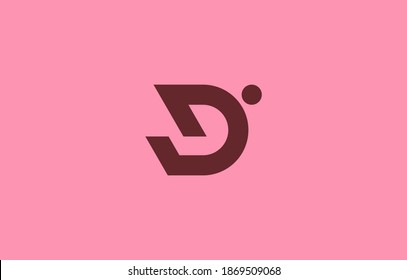 connected letter J with D, DJ, JD logo design isolated on pink background