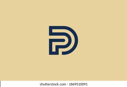 Connected letter P with D, DP, PD logo design