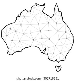 Connected Line Australia Map