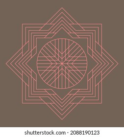 Diseño de vectores de Mandala de línea conectados 