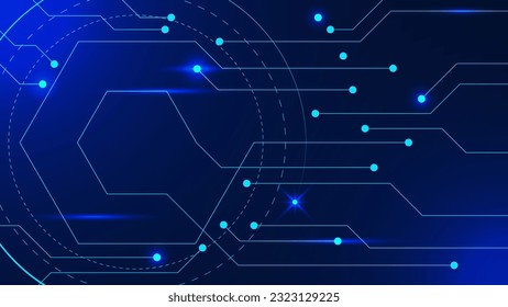 Connected lines and dots. Big data visualization, global network connection, digital communication technology concept background. Vector illustration.