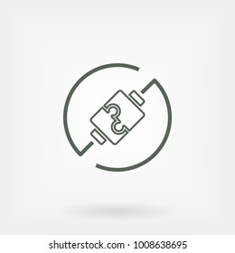 Connected logo concept. Wires connect people