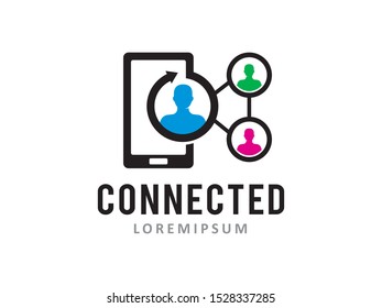 Connected logo symbol or icon template