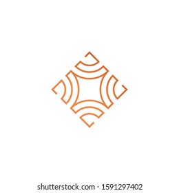 Connected luxury shape logo template vector icon design
