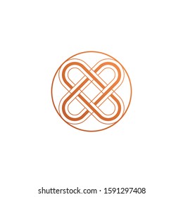Connected luxury shape logo template vector icon design