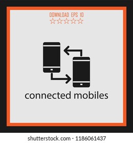 connected mobiles  vector icon