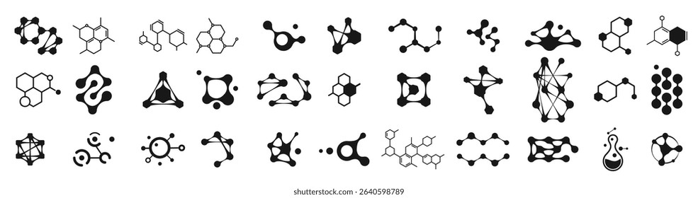 connected molecules icons molecular structure logo connection science molecule chemistry atom chemic
