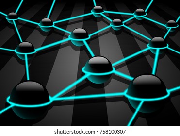 connected neon spheres