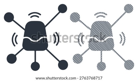 Connected network icon. abstract representation of linked devices and interconnected systems.