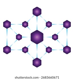 Ilustração de rede conectada para inovação de tecnologia, blockchain e dados