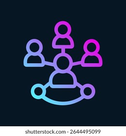 Rede conectada de indivíduos trabalhando juntos. Ilustração de símbolo de ícone
