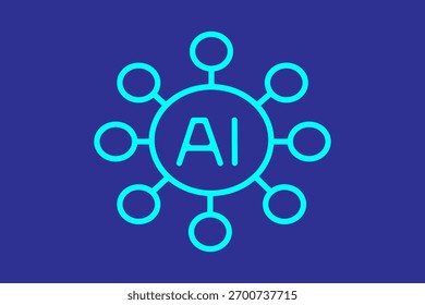 Connected Node Network Icon.digital networks icon. adequado para sites, aplicativos, interfaces de usuário, imprimíveis, etc estilo de ícone de linha, combinação de cor azul escura. design vetorial editável simples