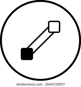 Connected nodes icon illustrating network concept within a circular boundary
