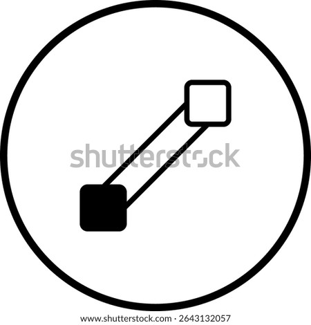 Connected nodes icon illustrating network concept within a circular boundary