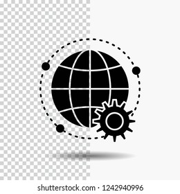 connected, online, world, globe, multiplayer Glyph Icon on Transparent Background. Black Icon