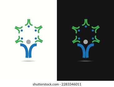 Concepto de logo creativo de personas conectadas