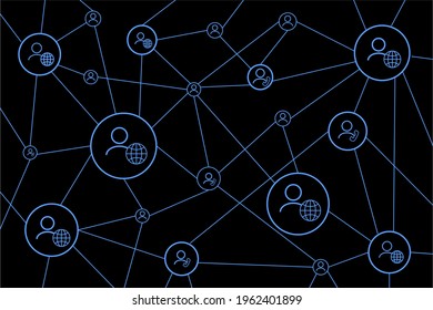 Connected people design. Social network concept. Vector illustration.