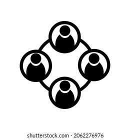 connected people icon flat style. network icon vector