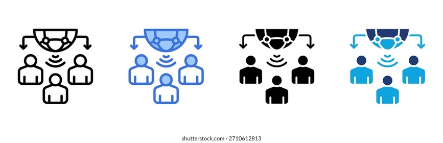 Ícone de Pessoas Conectadas - Ilustração de Vetor com Vários Estilos
