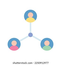Imagen vectorial de icono de personas conectadas. Adecuado para aplicaciones móviles, aplicaciones web y medios impresos.