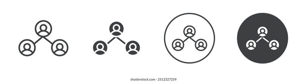 Connected people icon Vector logo outline