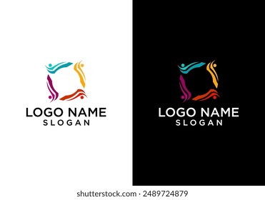 Connected People Logo Vector Design, community and social network logo.