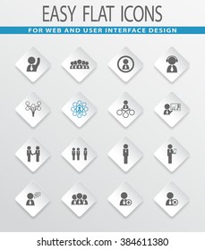 Connected people social network human easy flat web icons for user interface design