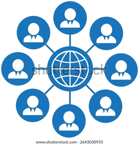 Connected persons around the Earth icon, Startup Icons, Globe icon. This Diagram is perfect for clipart, stickers, posters and presentations.