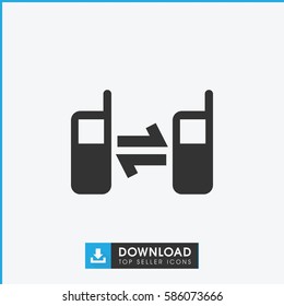 connected phone icon. Simple filled connected phone icon. On white background.