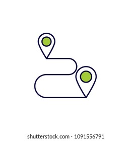 connected pins icon. Element of simple colored web icon for mobile concept and web apps. Isolated connected pins icon can be used for web and mobile. Premium icon on white background
