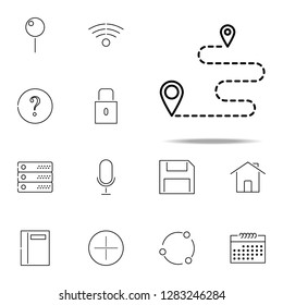 connected pins icon. web, minimalistic icons universal set for web and mobile