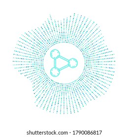 connected points in badge with blue dots
