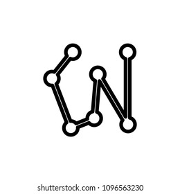 connected points by a line icon. Element of navigation for mobile concept and web apps. Thin line connected points by a line icon can be used for web and mobile on white background