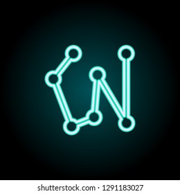 connected points by a line icon. Elements of Navigation in neon style icons. Simple icon for websites, web design, mobile app, info graphics