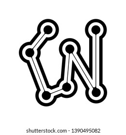 connected points by a line icon. Element of navigation for mobile concept and web apps icon. Glyph, flat icon for website design and development, app development