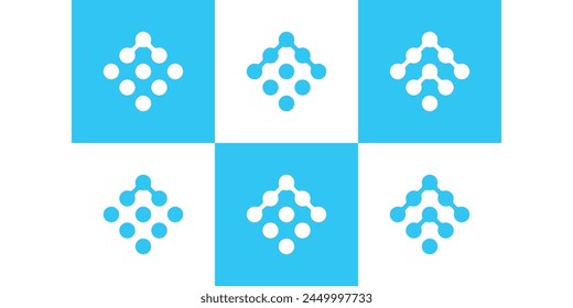 Connected points creative logotype for technology, abstract holistic shape logotype, logo template design