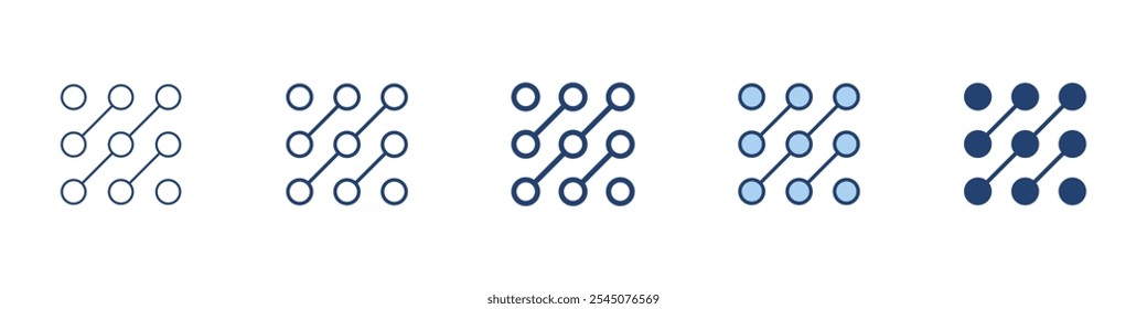 Connected points icon Symbol set collection