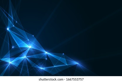 Connected polygons plexus vector background, digital data visualization. vector illustration