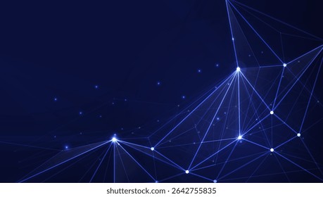 Connected polygons plexus vector background, digital data visualization. vector illustration	

