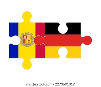 Connected puzzle of flags of Andorra and Germany, vector