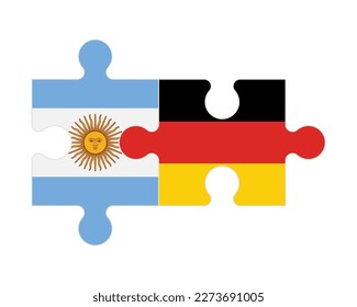 Connected puzzle of flags of Argentina and Germany, vector