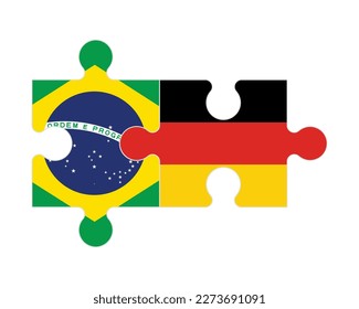 Rompecabezas conectado de banderas de Albania y Alemania, vector