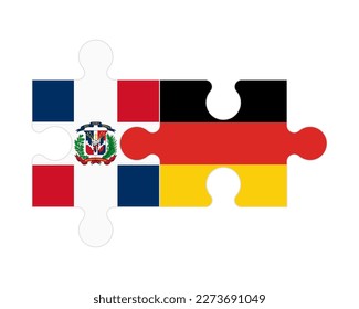 Connected puzzle of flags of Dominican Republic and Germany, vector