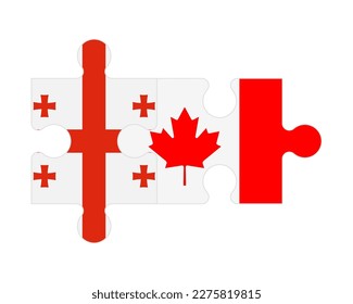 Connected puzzle of flags of Georgia and Canada, vector