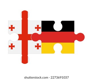 Verbundenes Rätsel der Flaggen Georgiens und Deutschlands, Vektorgrafik