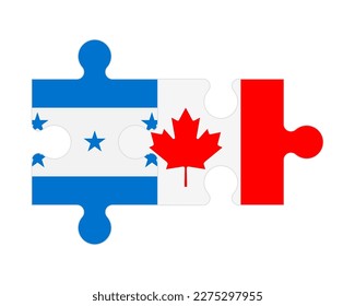 Connected puzzle of flags of Honduras and Canada, vector
