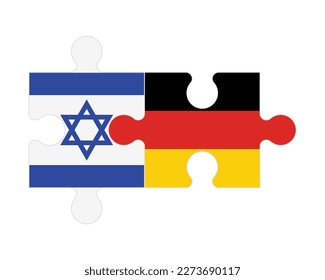 Verbundenes Rätsel der Flaggen Israels und Deutschlands, Vektorgrafik
