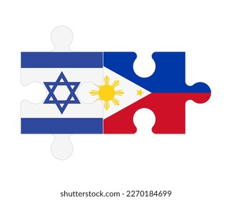 Verbundenes Rätsel der Flaggen Israels und der Philippinen, Vektorgrafik